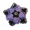 Brosche "Blume", schwarz & violett
